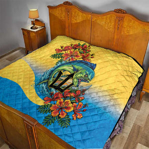 Black Barbadians Mahi-mahi Trident Quilt - African Pride