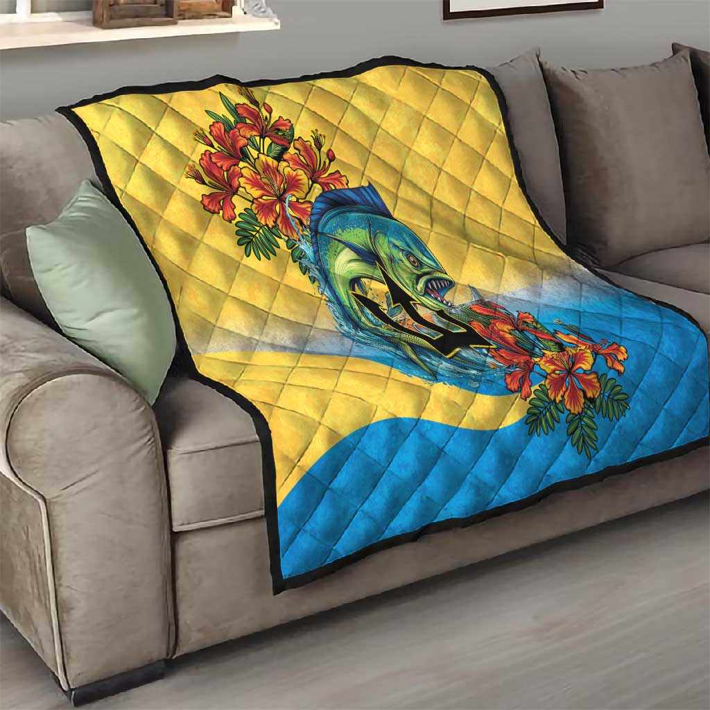 Black Barbadians Mahi-mahi Trident Quilt - African Pride