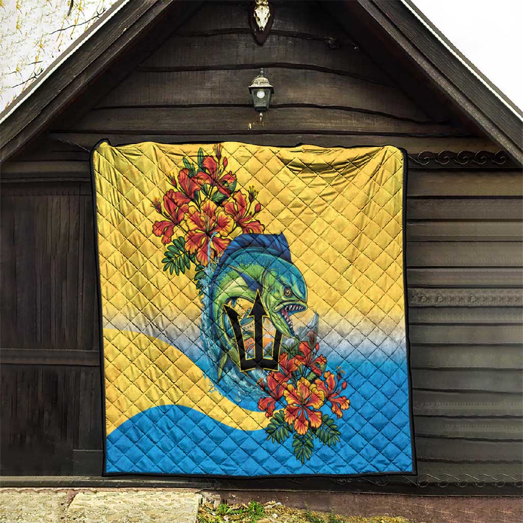 Black Barbadians Mahi-mahi Trident Quilt - African Pride