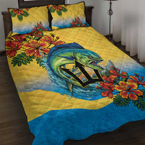 Black Barbadians Mahi-mahi Trident Quilt Bed Set - African Pride