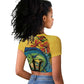 Black Barbadians Mahi-mahi Trident Raglan Cropped T shirt - African Pride
