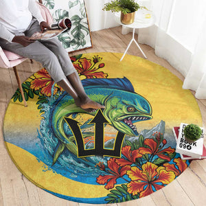 Black Barbadians Mahi-mahi Trident Round Carpet - African Pride