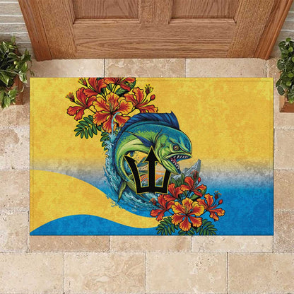 Black Barbadians Mahi-mahi Trident Rubber Doormat - African Pride