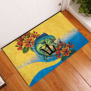 Black Barbadians Mahi-mahi Trident Rubber Doormat - African Pride