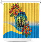 Black Barbadians Mahi-mahi Trident Shower Curtain - African Pride