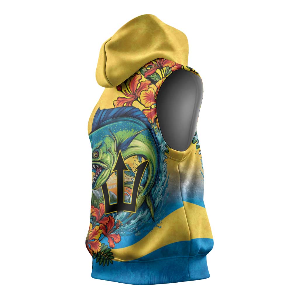 Black Barbadians Mahi-mahi Trident Sleeveless Hoodie - African Pride