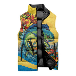 Black Barbadians Mahi-mahi Trident Sleeveless Puffer Jacket