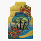 Black Barbadians Mahi-mahi Trident Sleeveless Puffer Jacket