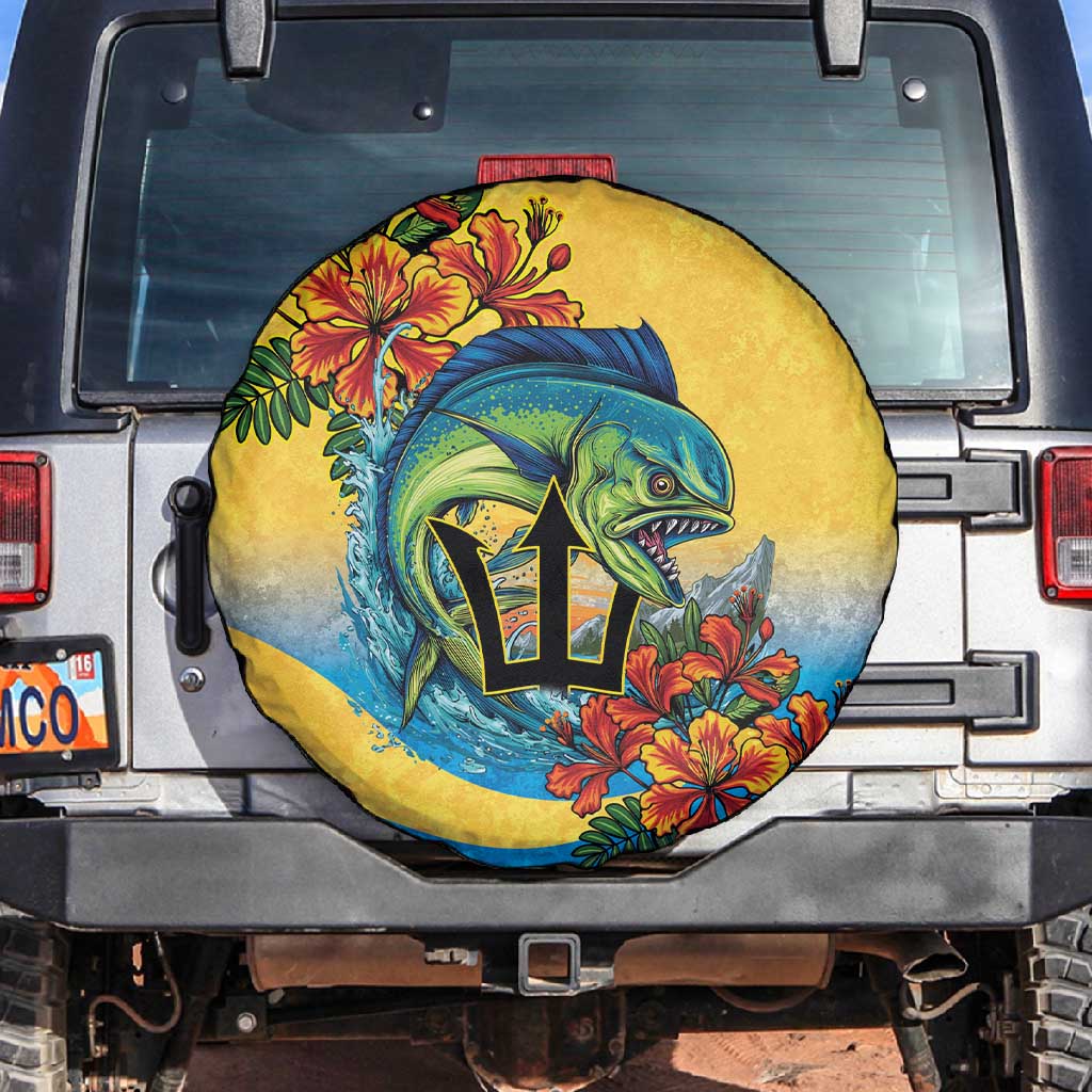 Black Barbadians Mahi-mahi Trident Spare Tire Cover - African Pride