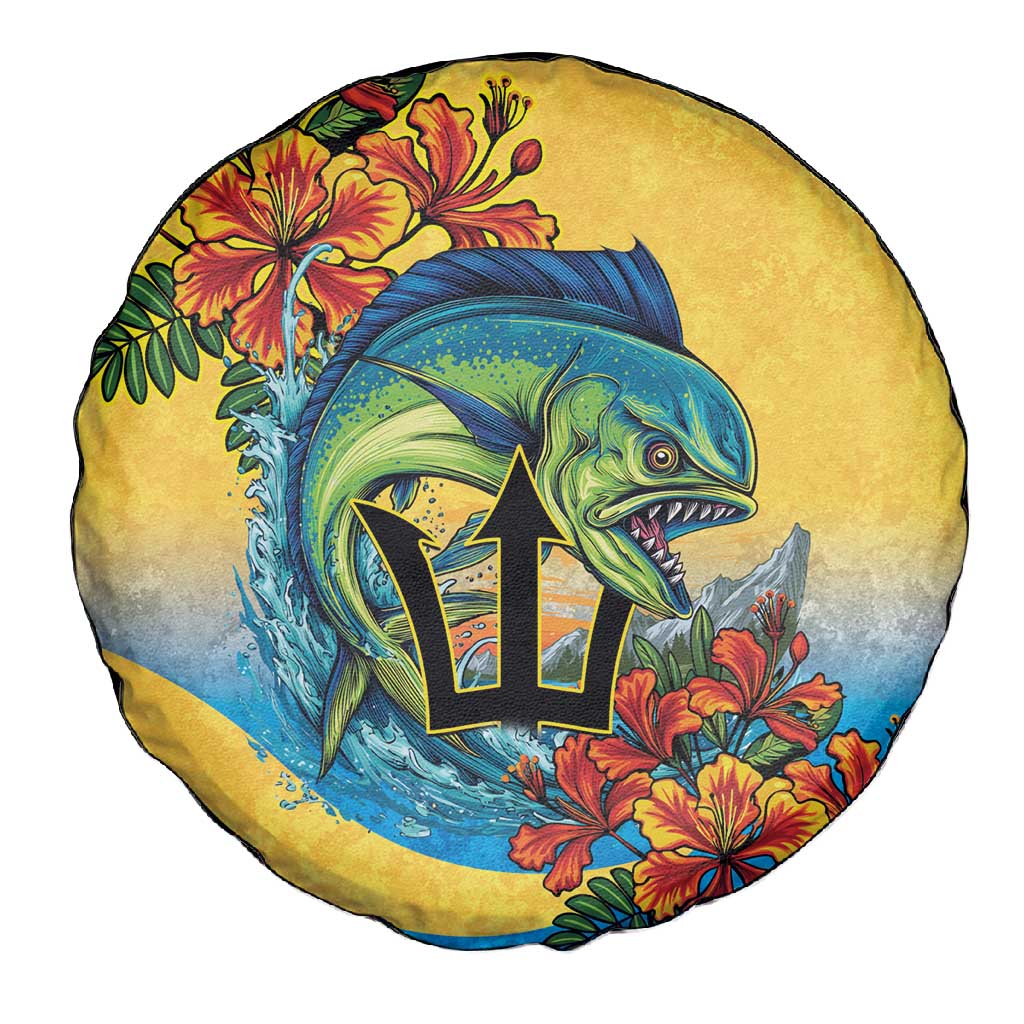 Black Barbadians Mahi-mahi Trident Spare Tire Cover - African Pride
