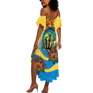 Black Barbadians Mahi-mahi Trident Summer Maxi Dress - African Pride