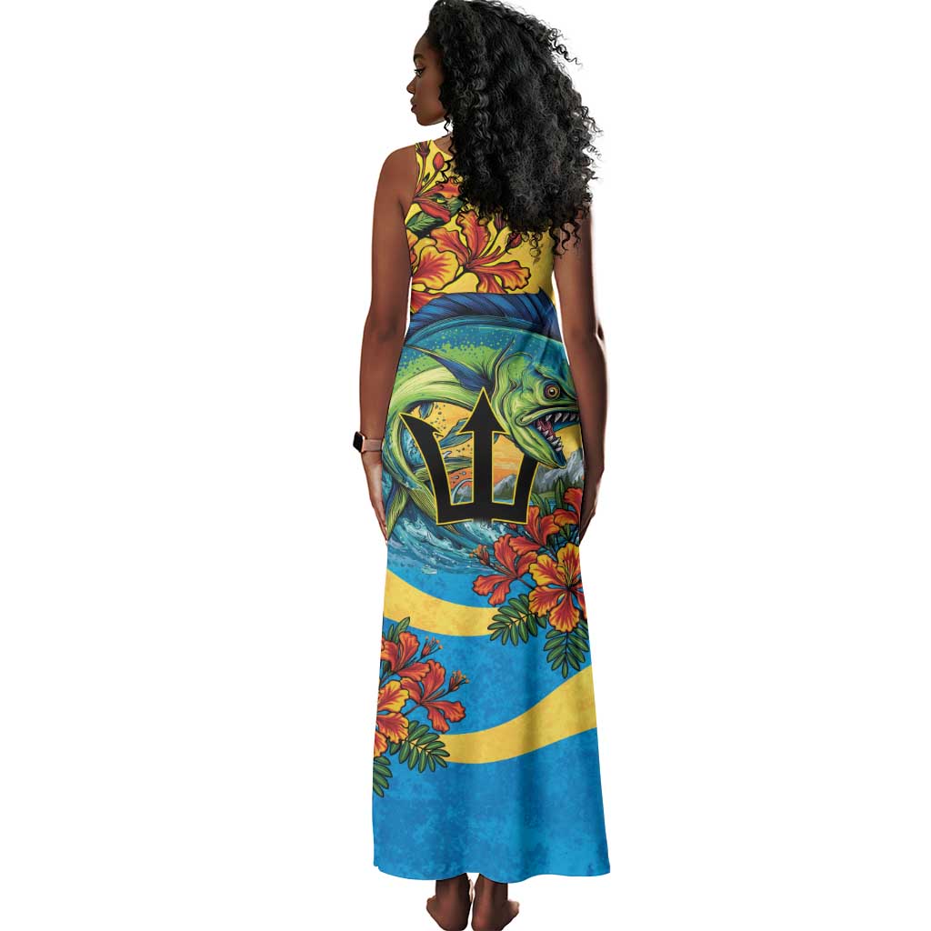 Black Barbadians Mahi-mahi Trident Tank Maxi Dress - African Pride