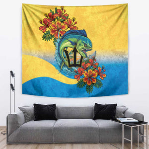 Black Barbadians Mahi-mahi Trident Tapestry - African Pride