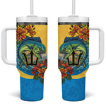 Black Barbadians Mahi-mahi Trident Tumbler With Handle - African Pride