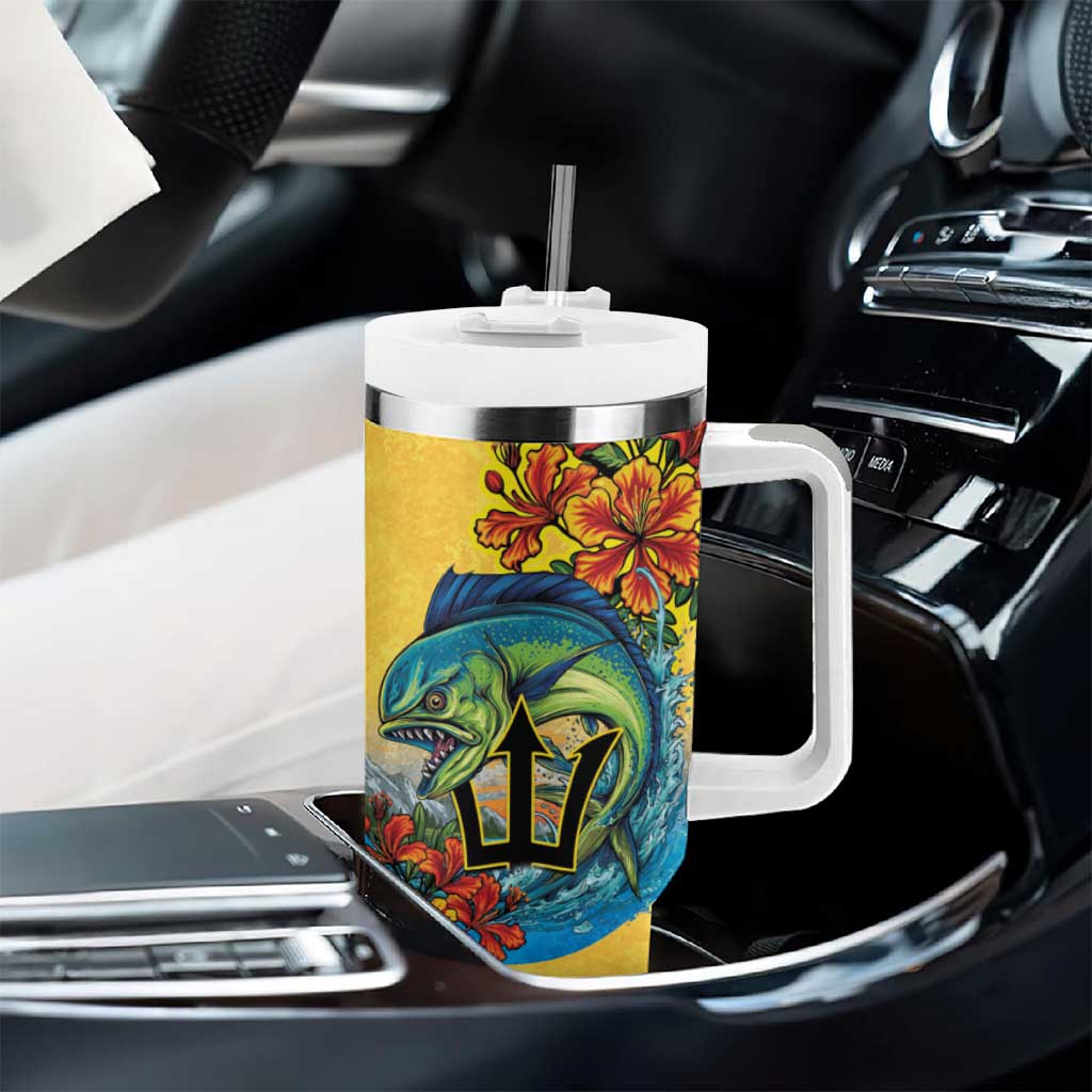 Black Barbadians Mahi-mahi Trident Tumbler With Handle - African Pride