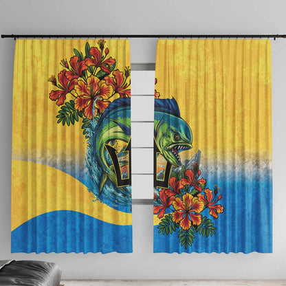 Black Barbadians Mahi-mahi Trident Window Curtain - African Pride