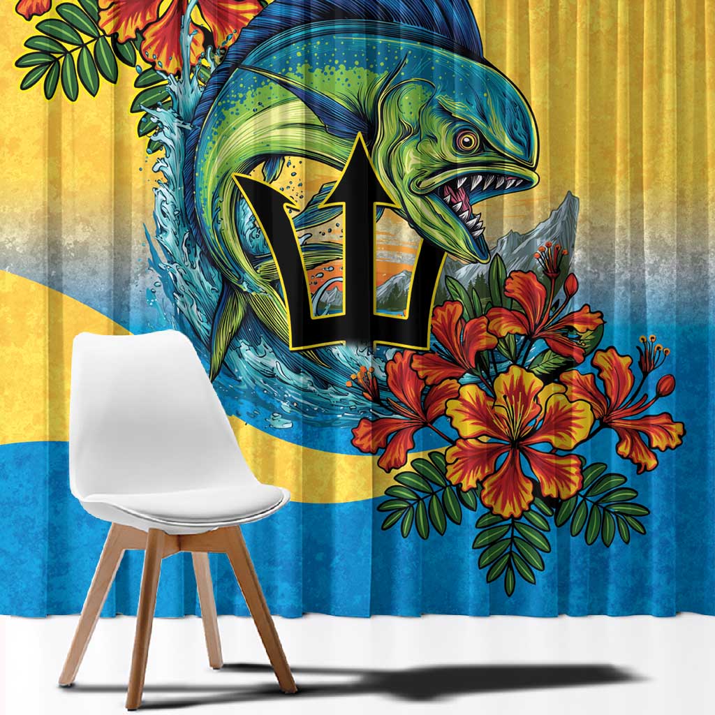 Black Barbadians Mahi-mahi Trident Window Curtain - African Pride
