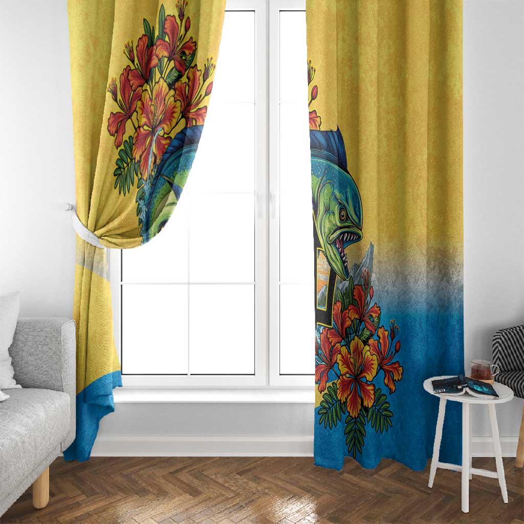 Black Barbadians Mahi-mahi Trident Window Curtain - African Pride