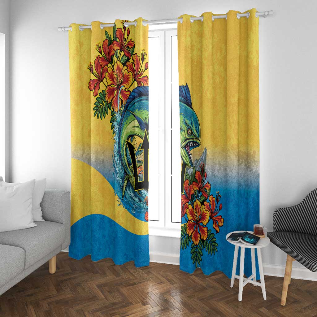 Black Barbadians Mahi-mahi Trident Window Curtain - African Pride