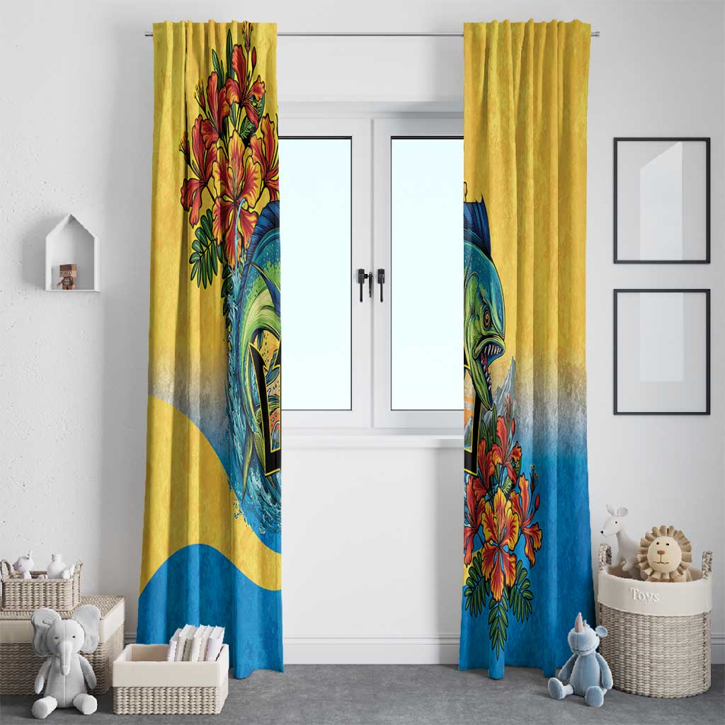 Black Barbadians Mahi-mahi Trident Window Curtain - African Pride