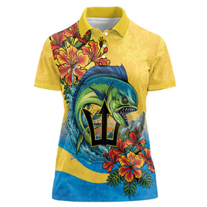 Black Barbadians Mahi-mahi Trident Women Polo Shirt - African Pride