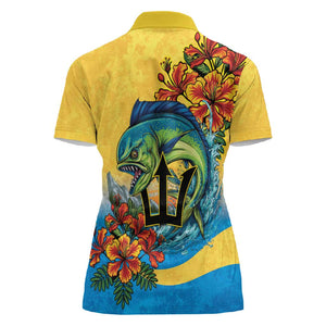 Black Barbadians Mahi-mahi Trident Women Polo Shirt - African Pride