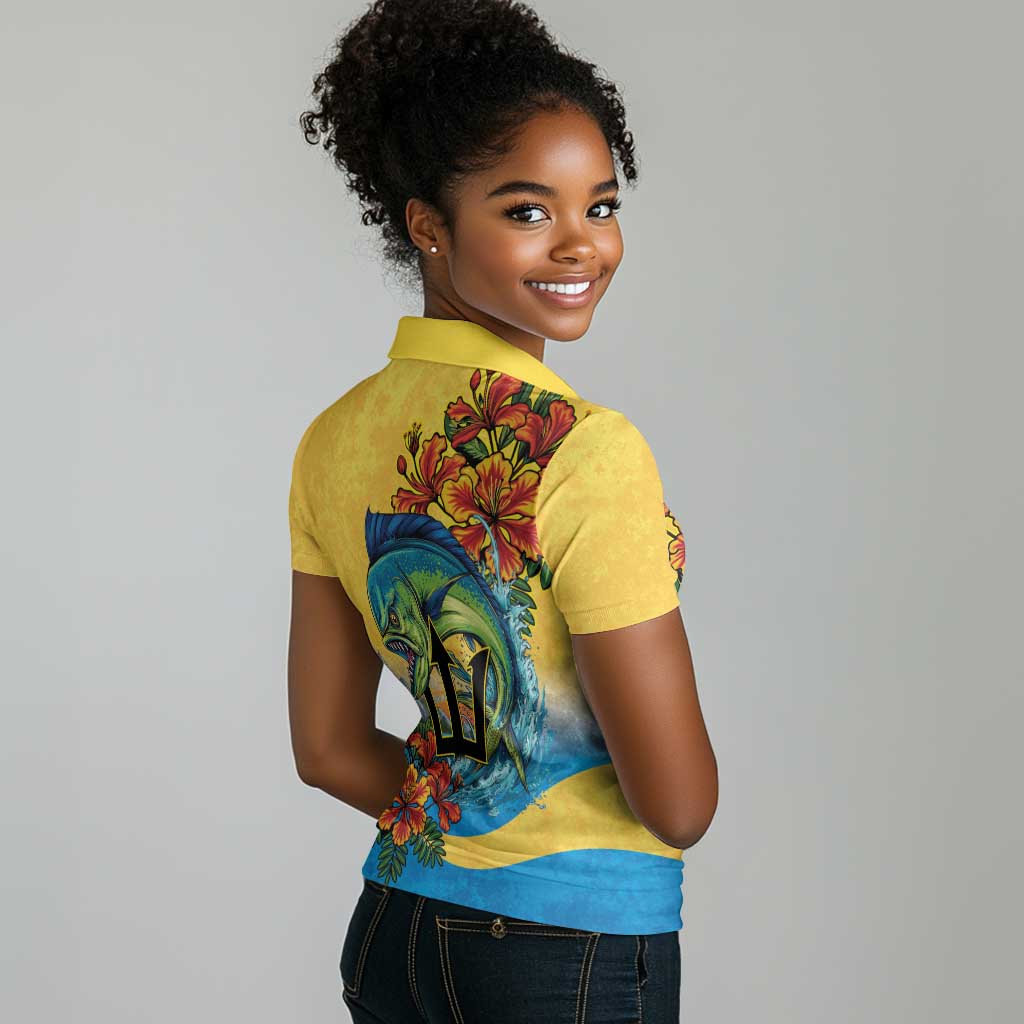 Black Barbadians Mahi-mahi Trident Women Polo Shirt - African Pride