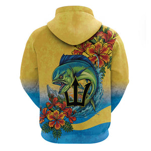 Black Barbadians Mahi-mahi Trident Zip Hoodie - African Pride