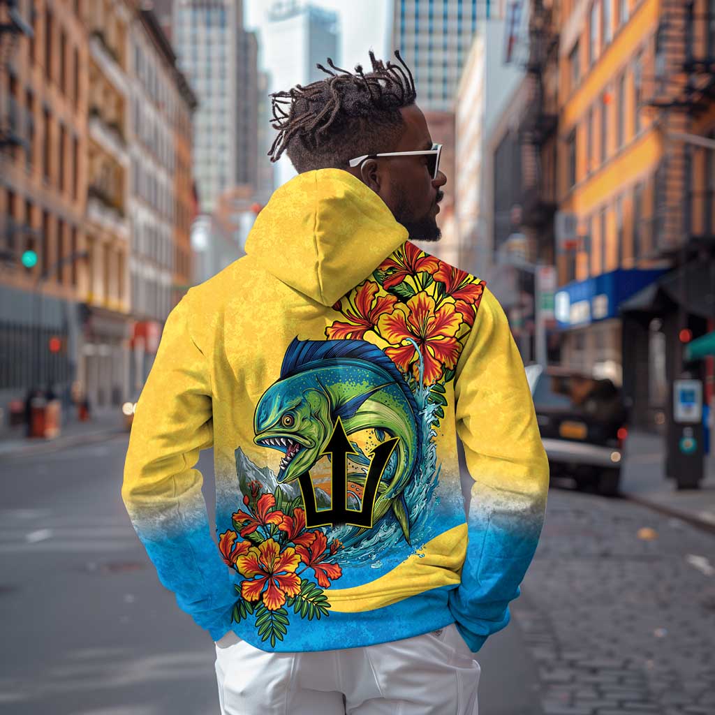 Black Barbadians Mahi-mahi Trident Zip Hoodie - African Pride