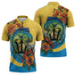Black Barbadians Mahi-mahi Trident Zipper Polo Shirt