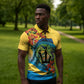 Black Barbadians Mahi-mahi Trident Zipper Polo Shirt
