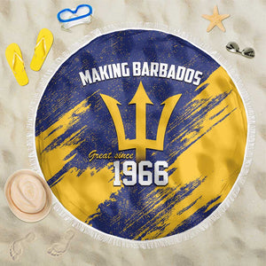 Black Barbadians Pride Est 1966 Beach Blanket - African Pride