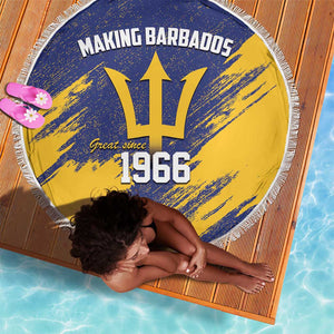 Black Barbadians Pride Est 1966 Beach Blanket - African Pride