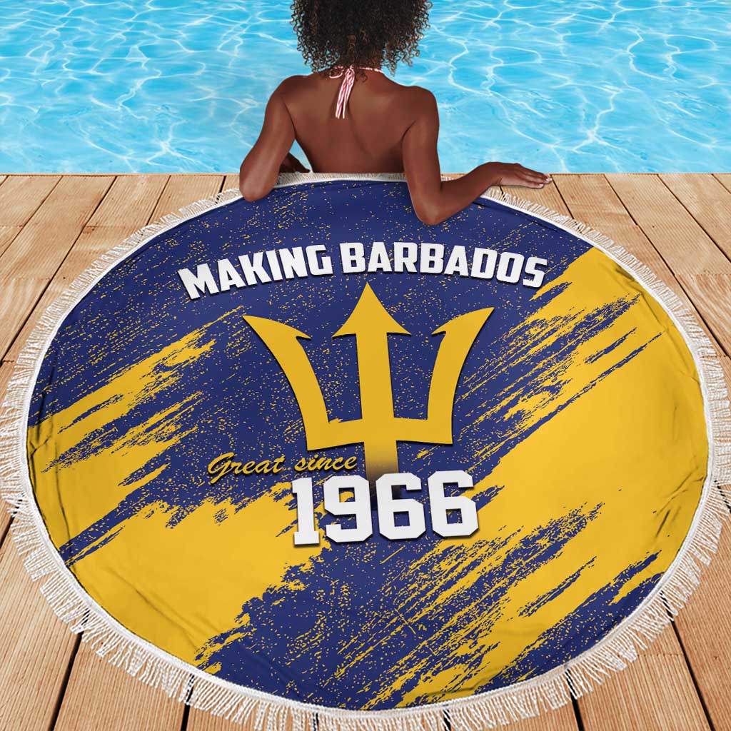 Black Barbadians Pride Est 1966 Beach Blanket - African Pride