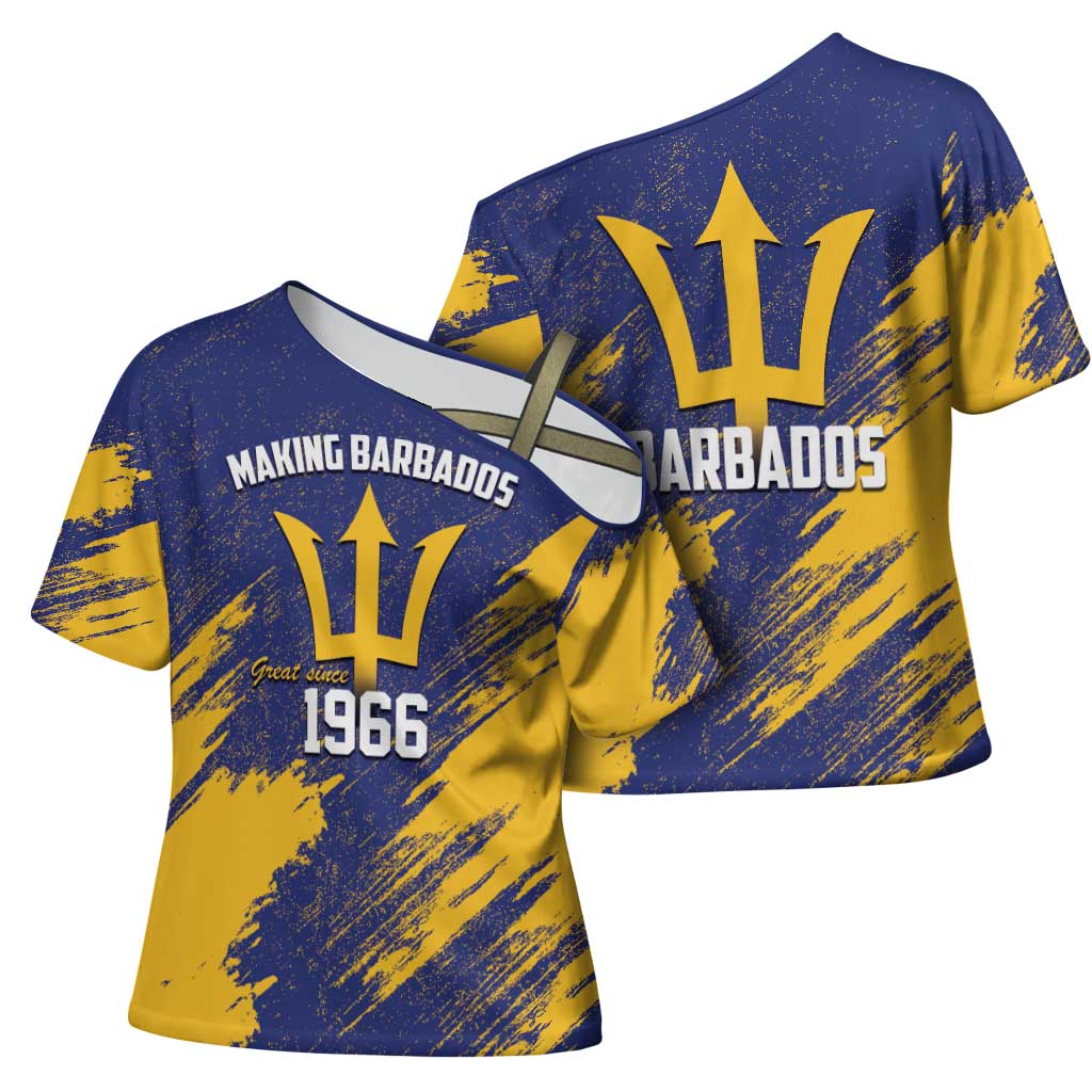Black Barbadians Pride Est 1966 Cross Shoulder Shirt