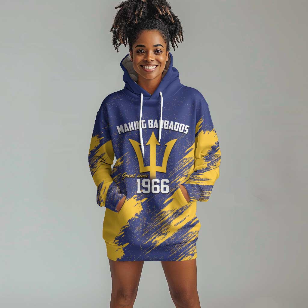 Black Barbadians Pride Est 1966 Hoodie Dress - African Pride