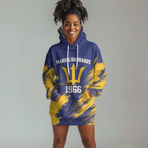 Black Barbadians Pride Est 1966 Hoodie Dress - African Pride