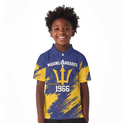 Black Barbadians Pride Est 1966 Kid Polo Shirt - African Pride