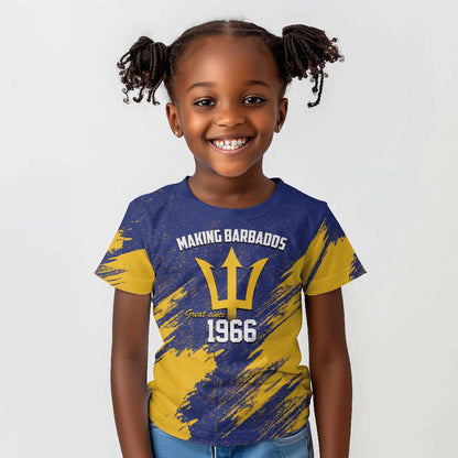 Black Barbadians Pride Est 1966 Kid T shirt - African Pride