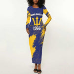 Black Barbadians Pride Est 1966 Long Sleeve Bodycon Dress - African Pride