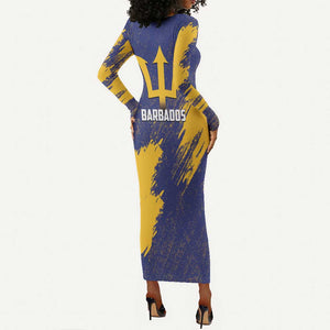 Black Barbadians Pride Est 1966 Long Sleeve Bodycon Dress - African Pride
