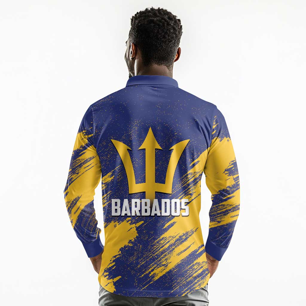 Black Barbadians Pride Est 1966 Long Sleeve Polo Shirt - African Pride