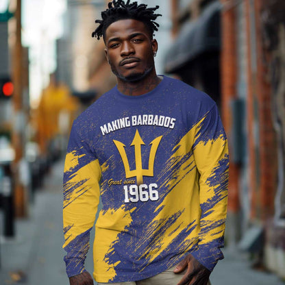 Black Barbadians Pride Est 1966 Long Sleeve Shirt - African Pride