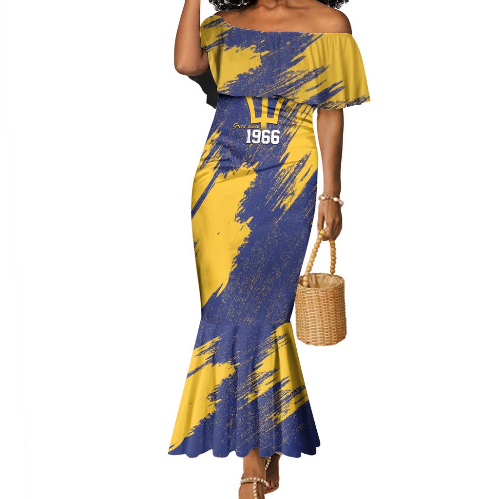 Black Barbadians Pride Est 1966 Mermaid Dress - African Pride