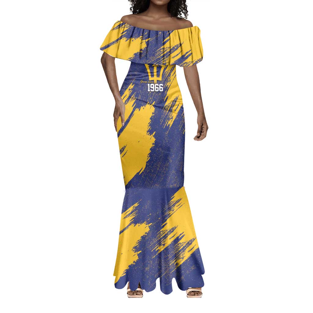 Black Barbadians Pride Est 1966 Mermaid Dress - African Pride