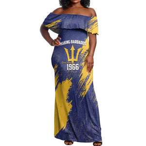 Black Barbadians Pride Est 1966 Off Shoulder Maxi Dress - African Pride