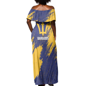 Black Barbadians Pride Est 1966 Off Shoulder Maxi Dress - African Pride