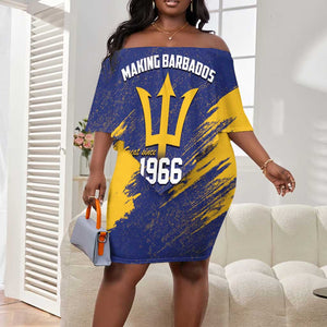 Black Barbadians Pride Est 1966 Off Shoulder Short Dress - African Pride