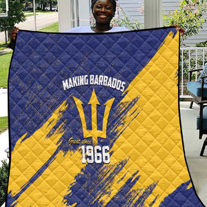 Black Barbadians Pride Est 1966 Quilt - African Pride