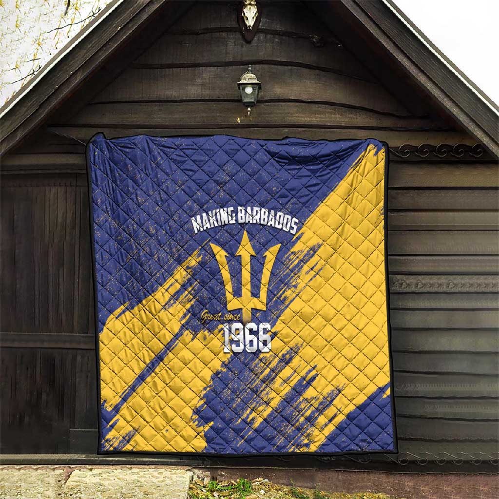 Black Barbadians Pride Est 1966 Quilt - African Pride